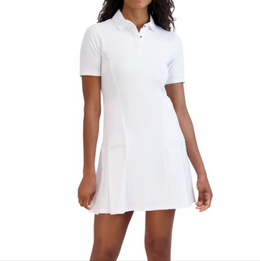 NEW! Sage Collective Volley Stretch Cotton Sport Dress In White Small